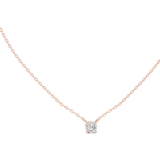 14K Solid Gold Lab Diamond Solitaire Pendant Necklace, Rose Gold, view 1