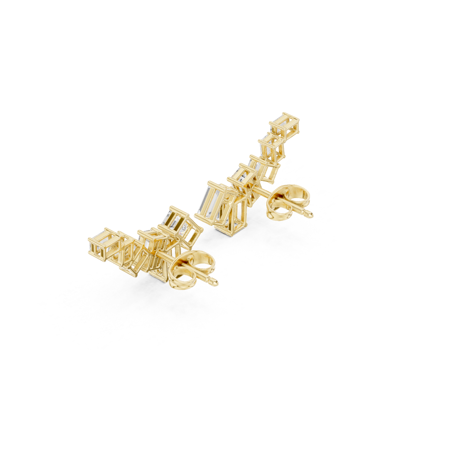 Gold Earrings SBER(54), Yellow Gold, view 2