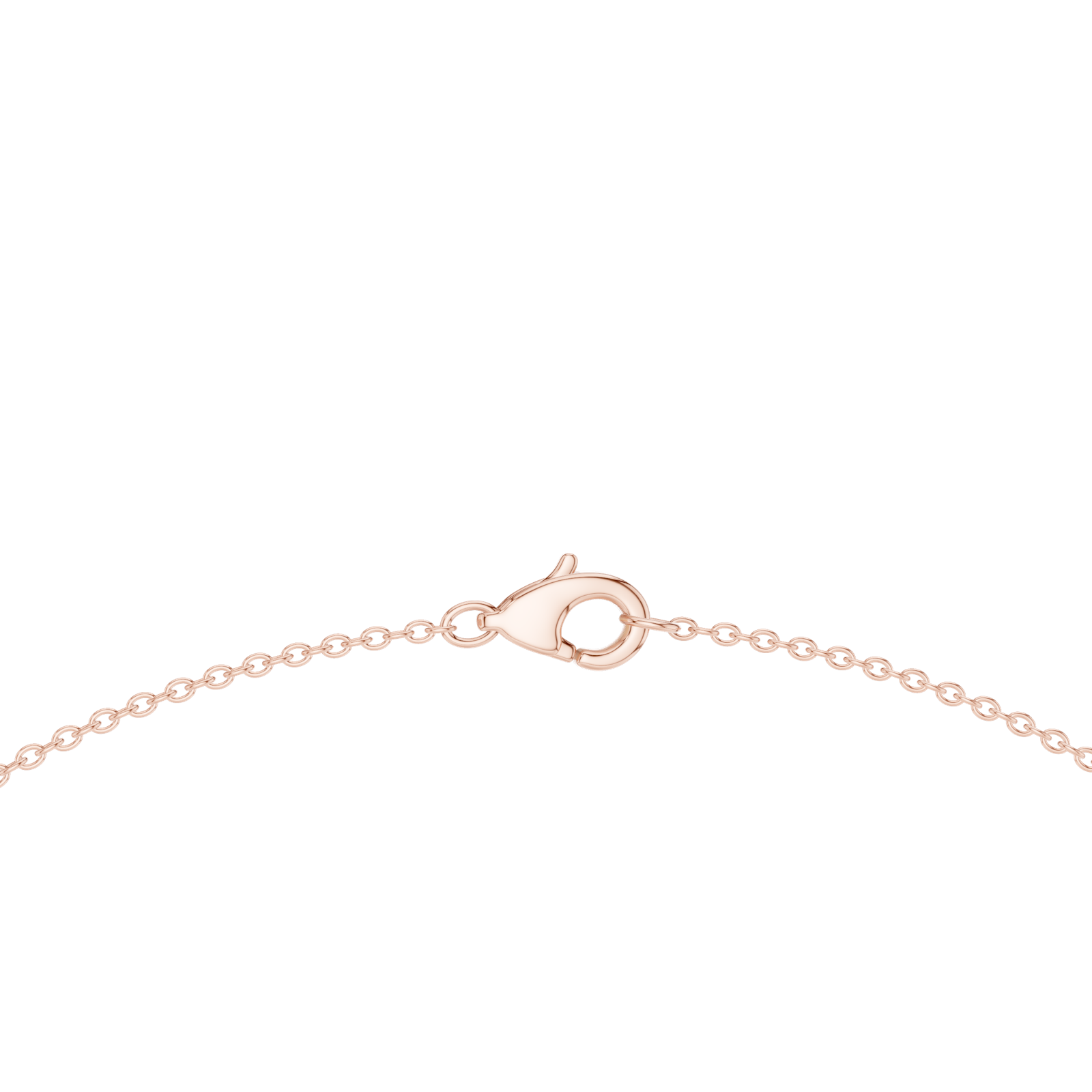 14K Solid Gold Lab Diamond Station Necklace, Rose Gold, view 4