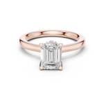 Gold Ring DDLR-176, Emerald center stone, Rose Gold
