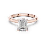 Gold Ring DDLR-176, Emerald center stone, Rose Gold
