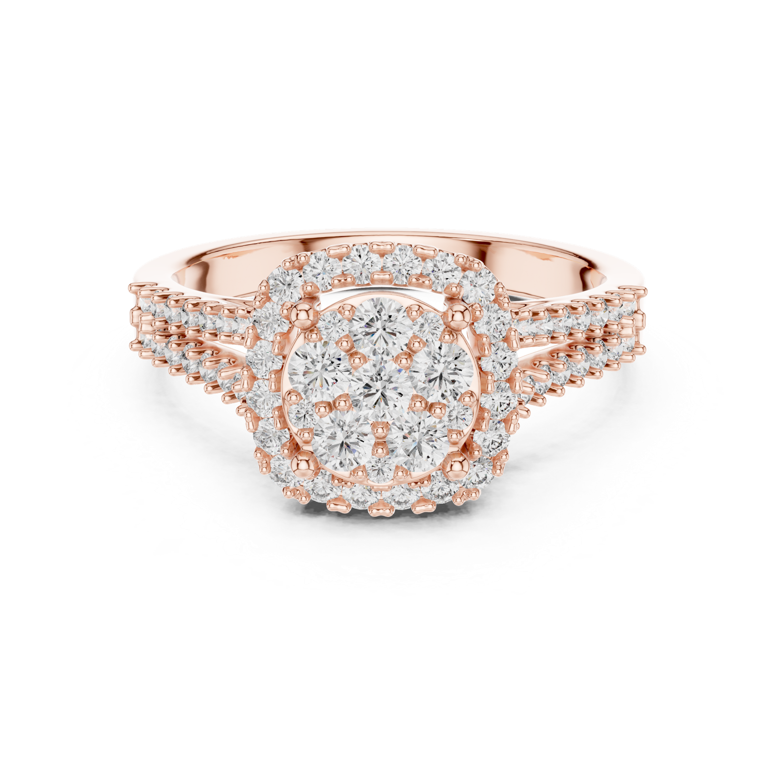 Gold Ring L03-1242, Rose Gold, view 4