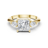 Gold Jewelry L35-66, Princess center stone, Yellow Gold
