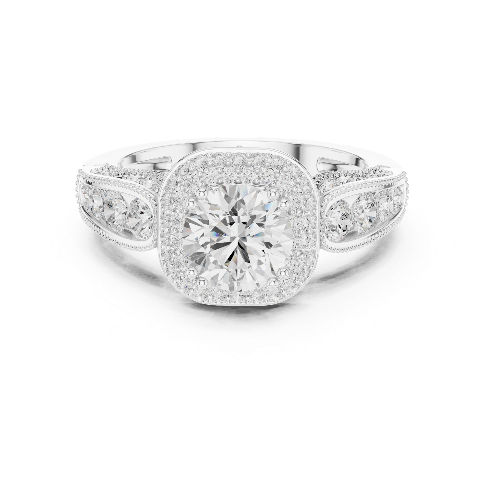 Gold Ring DDLR-776, White Gold, view 4