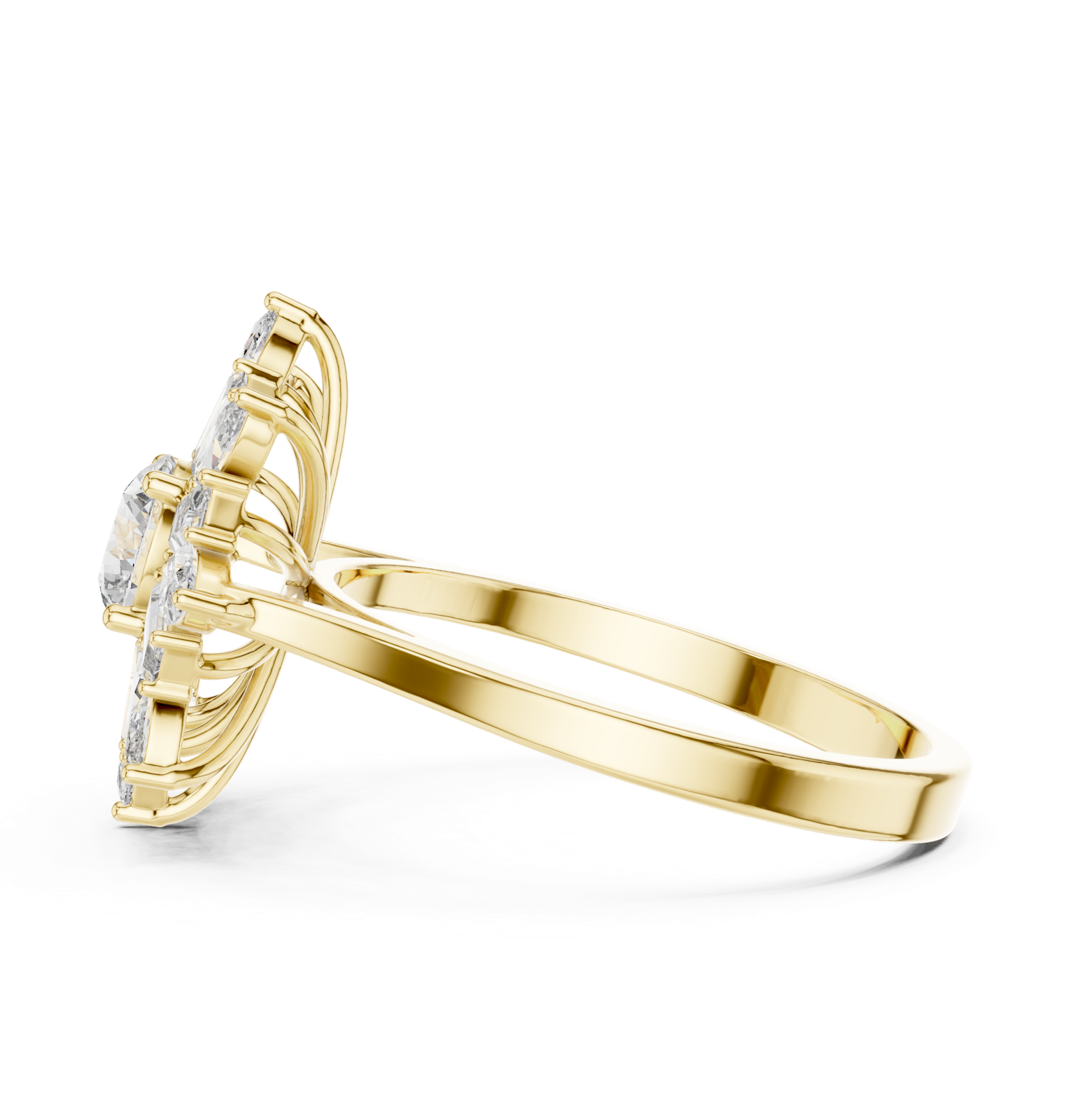 Gold Ring ALR-65, Yellow Gold, view 3