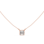 Gold Jewelry, Asscher center stone, Rose Gold, view 4