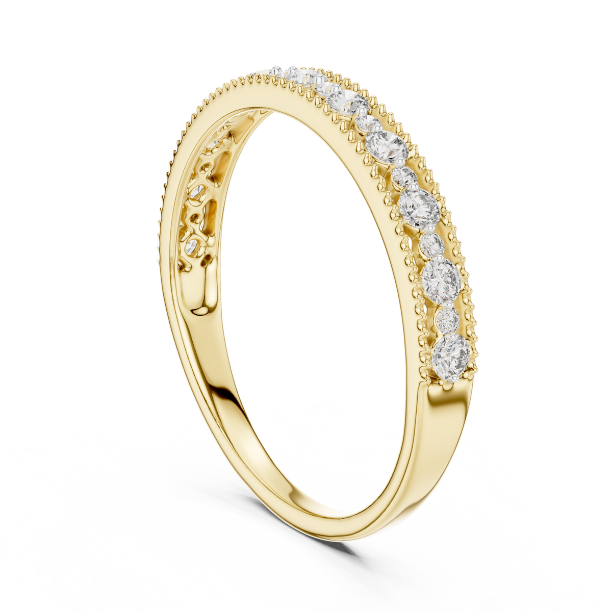 14K Solid Gold Lab Diamond Eternity Ring, Yellow Gold, view 1