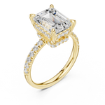 Gold Ring, Emerald center stone, Yellow Gold, view 2