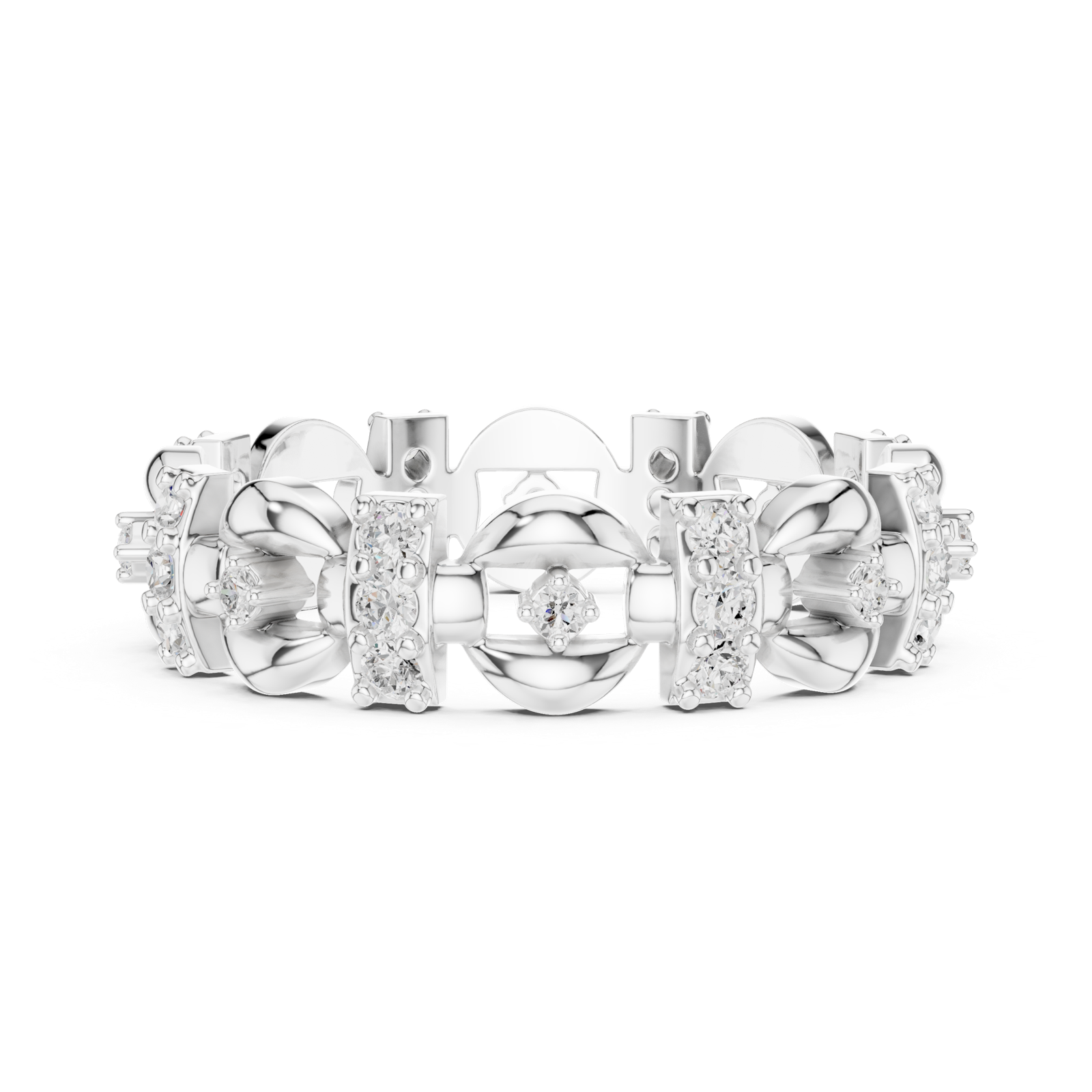 Gold Ring R33, White Gold, view 3