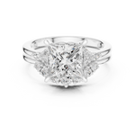 Gold Ring DDLR-440, Princess center stone, White Gold, view 4