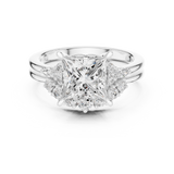 Gold Ring DDLR-440, Princess center stone, White Gold, view 4
