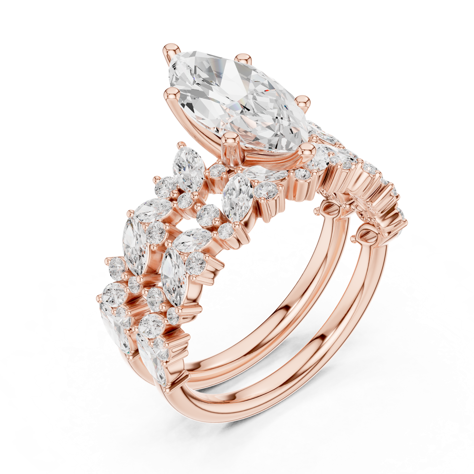 Gold Ring DDLR-942, Rose Gold, view 2