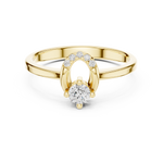 Gold Ring DDLR-840, Yellow Gold, view 4