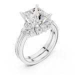 Gold Ring DDLR-440, Princess center stone, White Gold, view 2