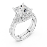 Gold Ring DDLR-440, Princess center stone, White Gold, view 2