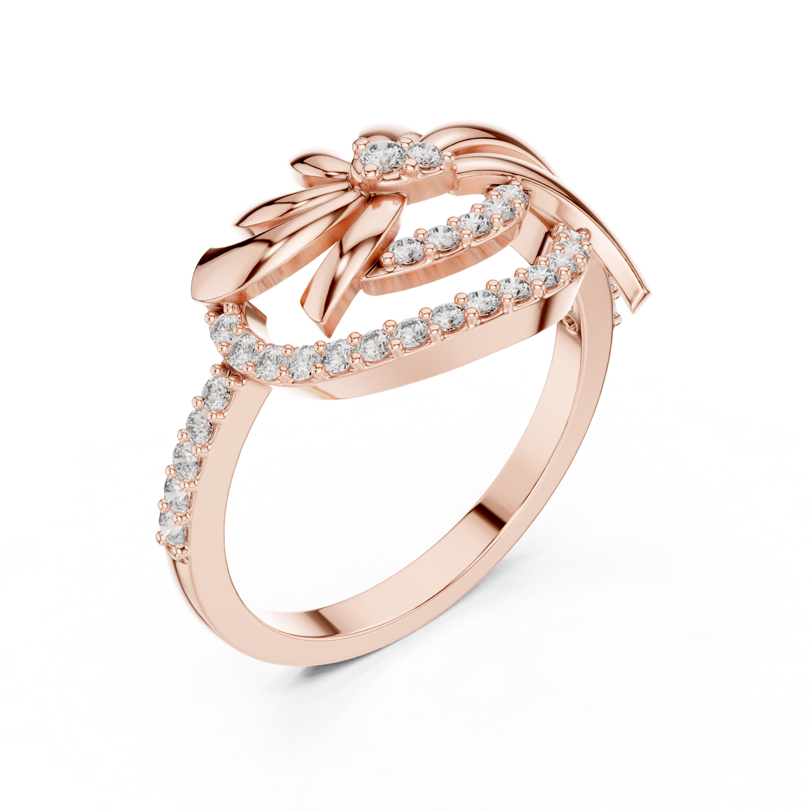 Gold Ring LR-01 (86), Rose Gold, view 2