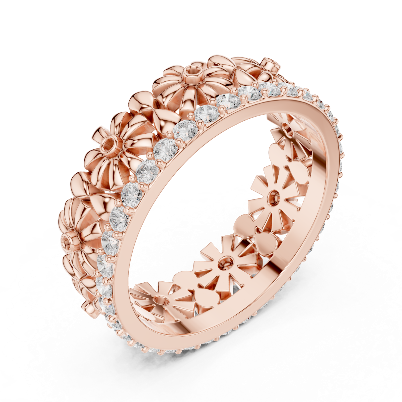 Gold Ring R42, Rose Gold, view 2