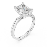 Gold Ring DDLR-175, Emerald center stone, White Gold, view 2