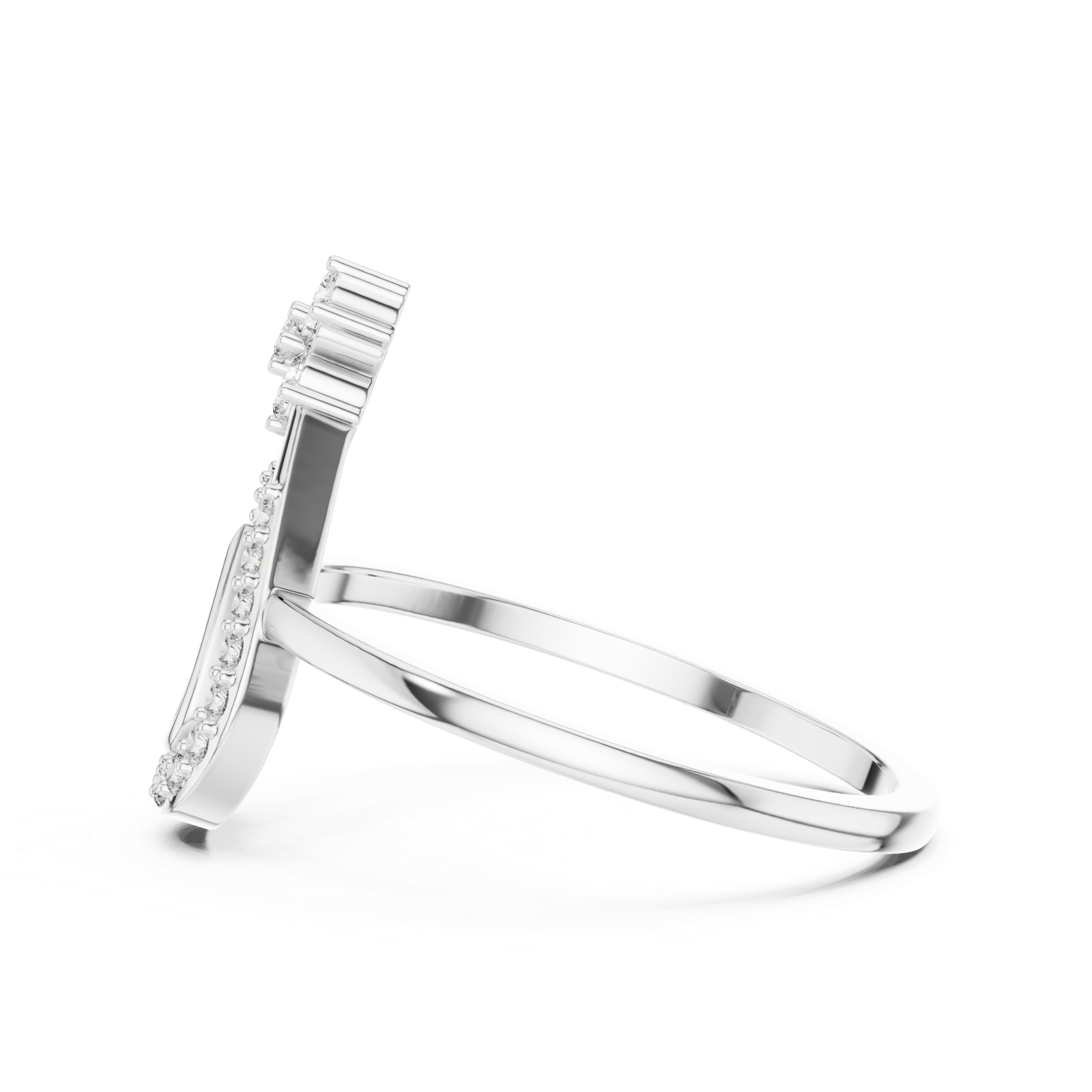 Gold Ring DR-6260, White Gold, view 3