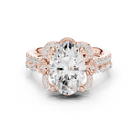 Gold Ring, Oval center stone, Rose Gold