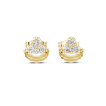 14K Solid Gold Lab Diamond Cluster Earrings, Yellow Gold