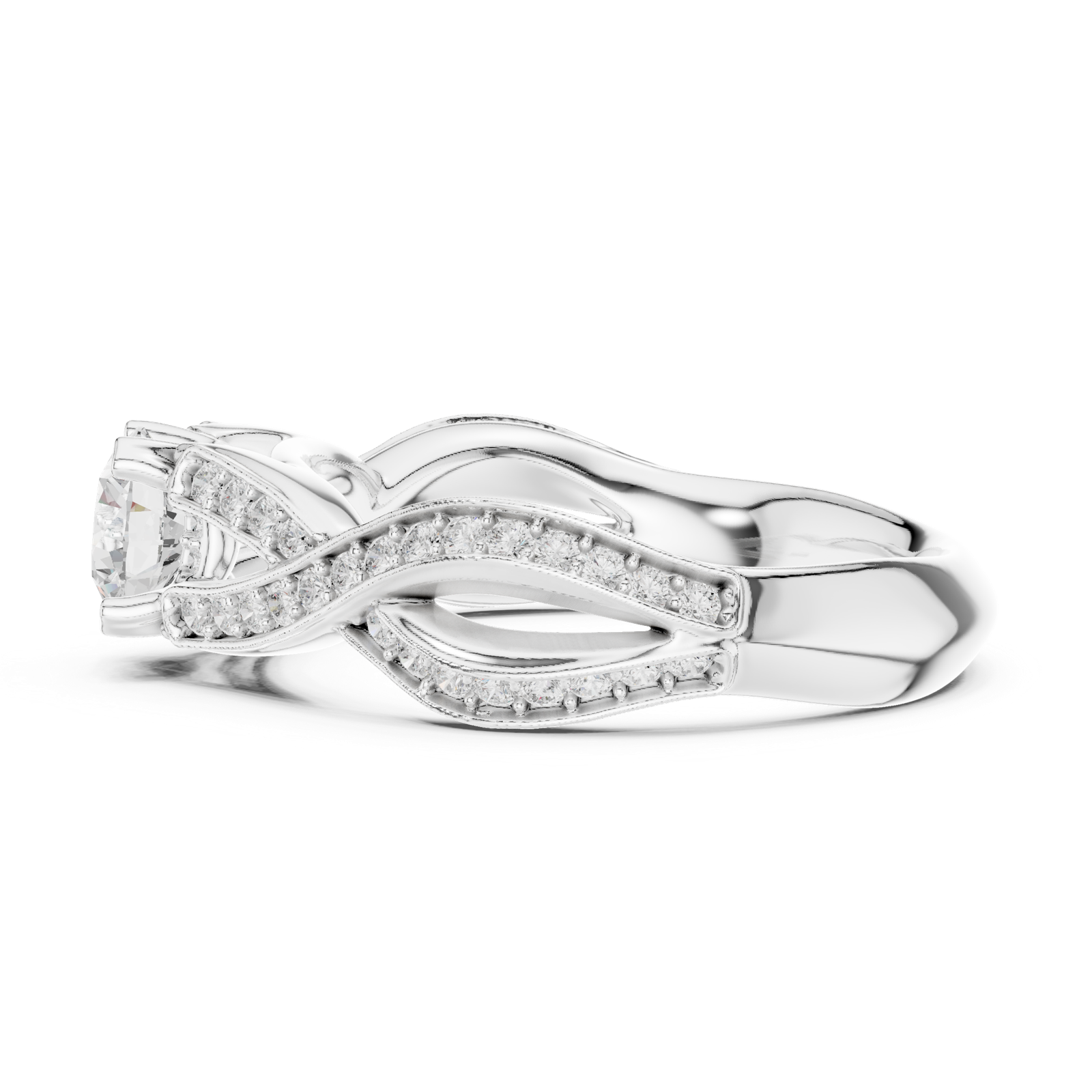 Gold Ring LR-0315, White Gold, view 3
