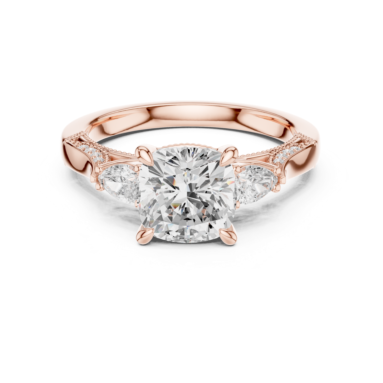 Gold Ring DDLR-284, Rose Gold, view 4