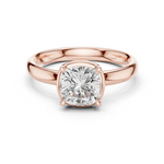 Gold Jewelry, Cushion center stone, Rose Gold