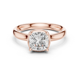 Gold Jewelry, Cushion center stone, Rose Gold