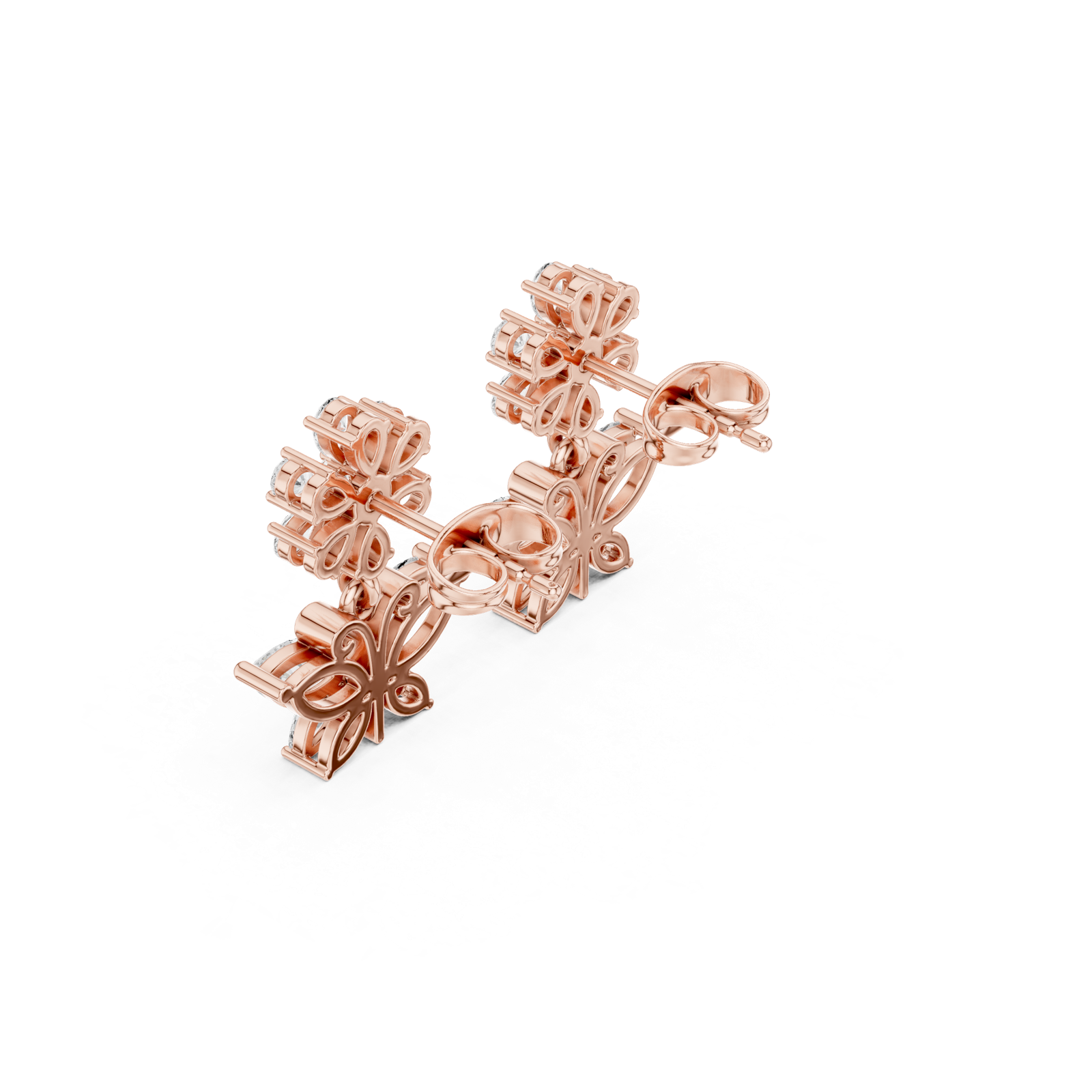 Gold Earrings AOMER, Rose Gold, view 2
