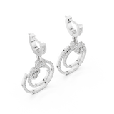Gold Earrings L03-22, White Gold, view 2