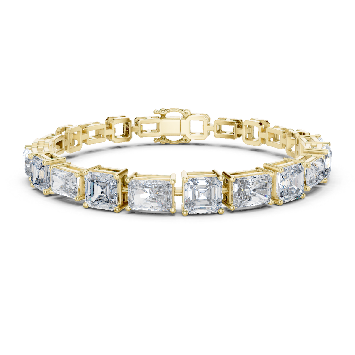 14K Solid Gold Lab Diamond Bracelet, Yellow Gold