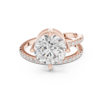 Gold Jewelry L35-39, Round center stone, Rose Gold, view 4