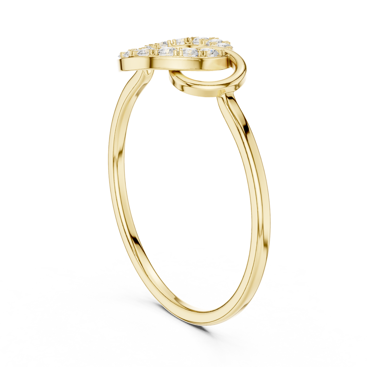14K Solid Gold Lab Diamond Cluster Ring, Yellow Gold, view 1