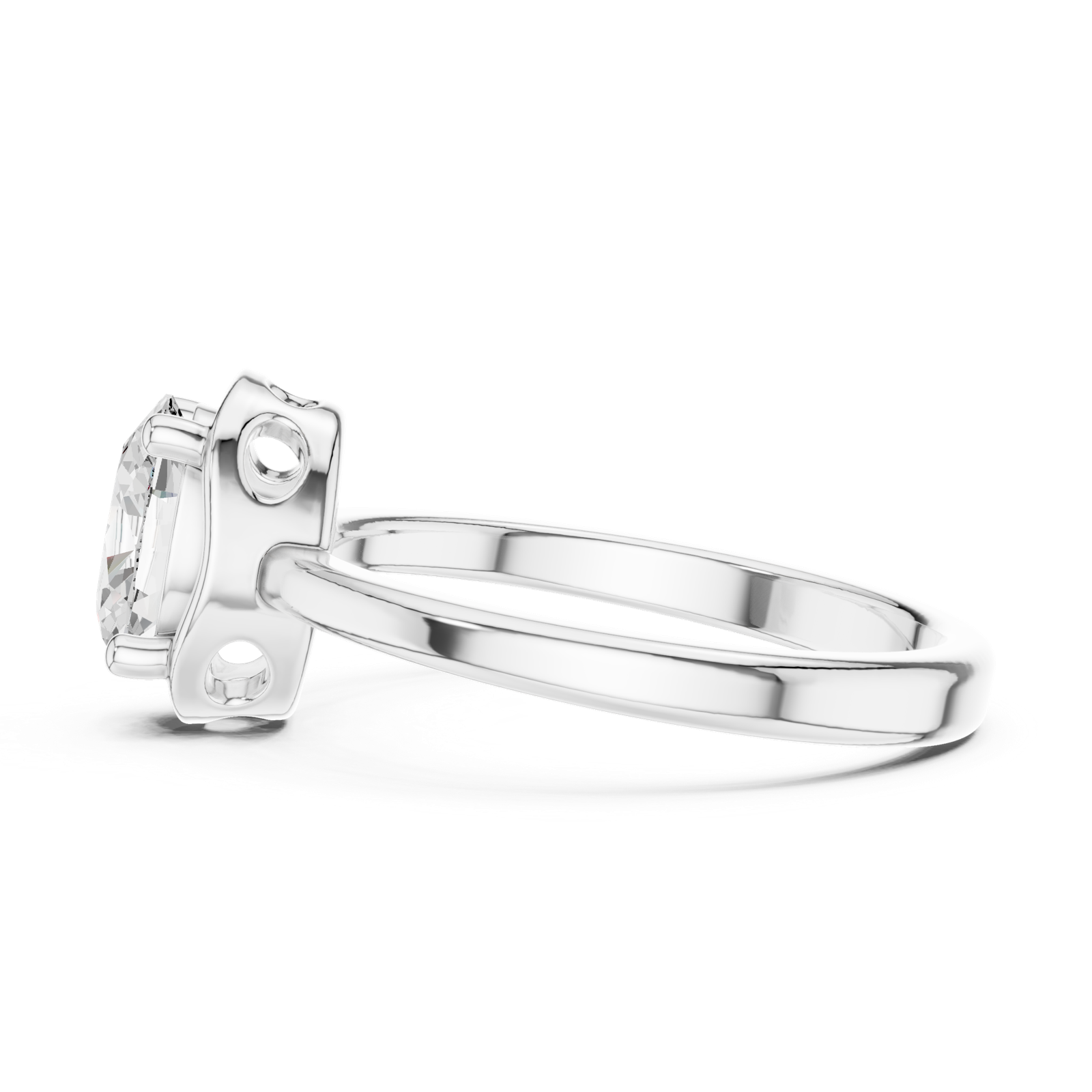 Gold Ring DDLR-504, White Gold, view 3