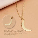 Crescent Moon Pendant - 14K or 18K Solid Gold, Moon Necklace with Ash Holder Pendant