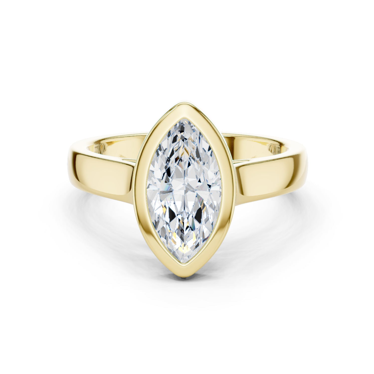 Gold Jewelry L36-3, Marquise center stone, Yellow Gold