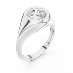 Gold Jewelry L36-4, Round center stone, White Gold, view 2