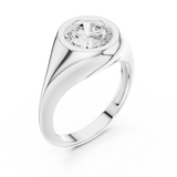 Gold Jewelry L36-4, Round center stone, White Gold, view 2