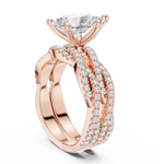 Gold Ring DDLR-300, Pear center stone, Rose Gold, view 1