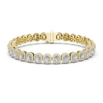 14K Solid Gold Lab Diamond Bracelet, Yellow Gold