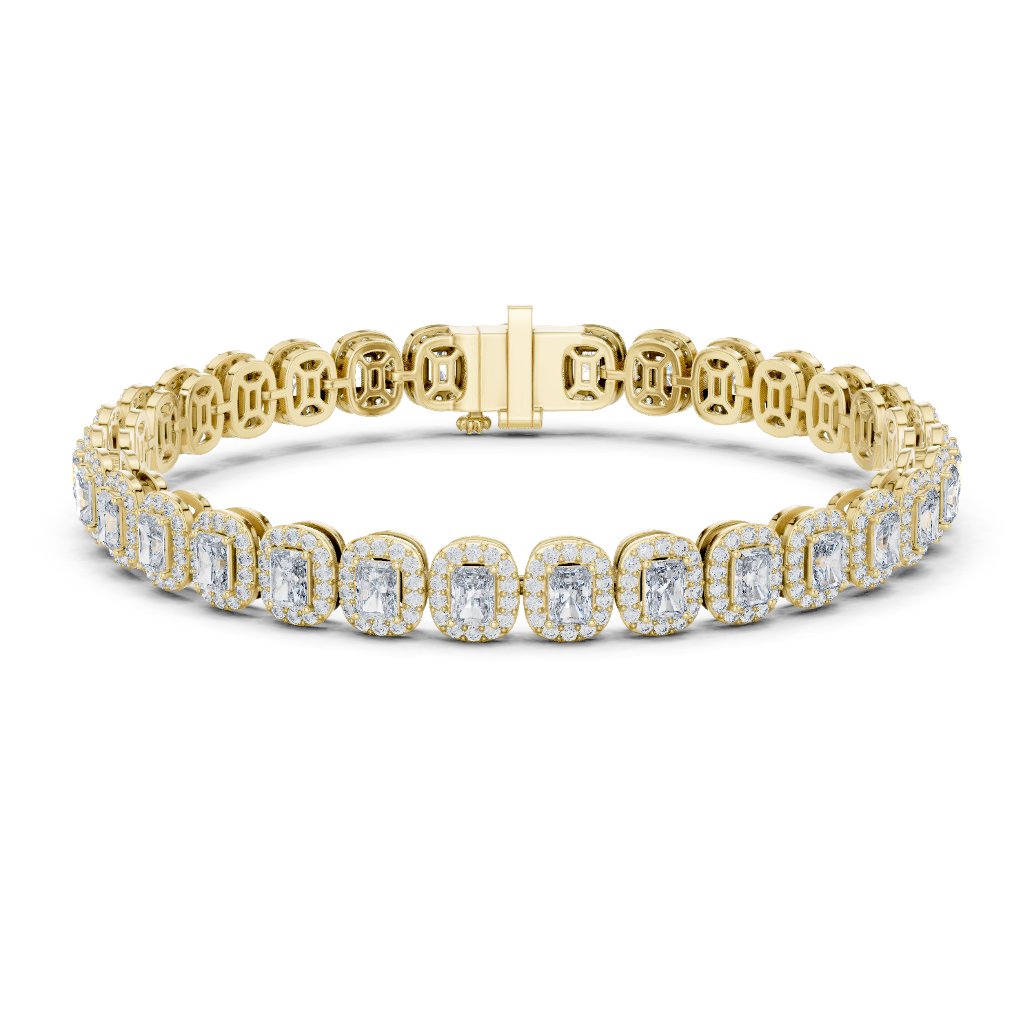 14K Solid Gold Lab Diamond Bracelet, Yellow Gold