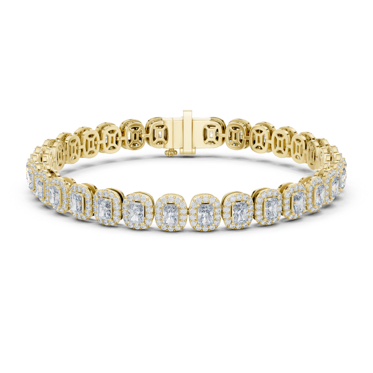 14K Solid Gold Lab Diamond Bracelet, Yellow Gold