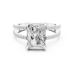 Gold Jewelry L36-13, Radiant center stone, White Gold, view 4