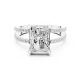 Gold Jewelry L36-13, Radiant center stone, White Gold, view 4