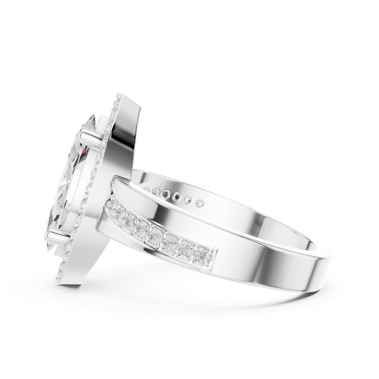 Gold Ring DDLR-355, White Gold, view 3