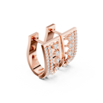 14K Solid Gold Lab Diamond Cluster Earrings, Rose Gold, view 1