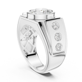Gold Men's Ring GGR-0003, White Gold, view 1