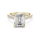 Gold Ring, Emerald center stone, Yellow Gold, view 4