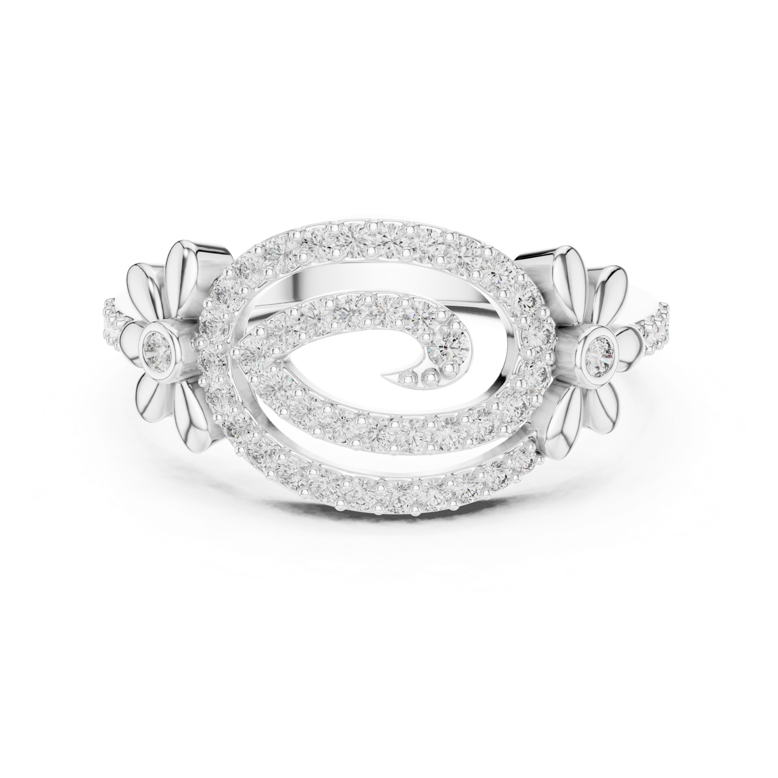 Gold Ring LR-01 (59), White Gold, view 4